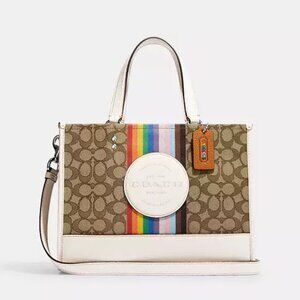 Coach Dempsey Carryall In Signature Jacquard With Rainbow Stripe cj578